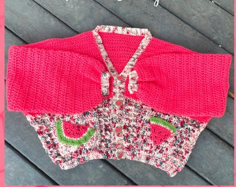 The Watermelon Pocket Cardigan - Crochet PDF Pattern