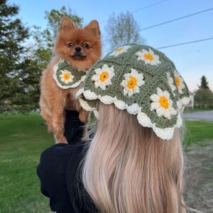 The Daisy Bandana Matching Set Crochet PDF Pattern image 2