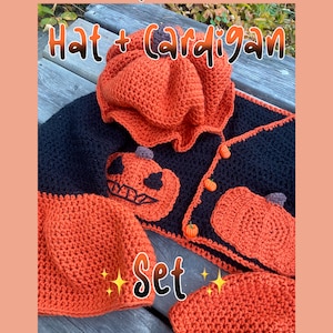 The Pumpkin Patch Set: Hat + Cardigan Crochet PDF Pattern