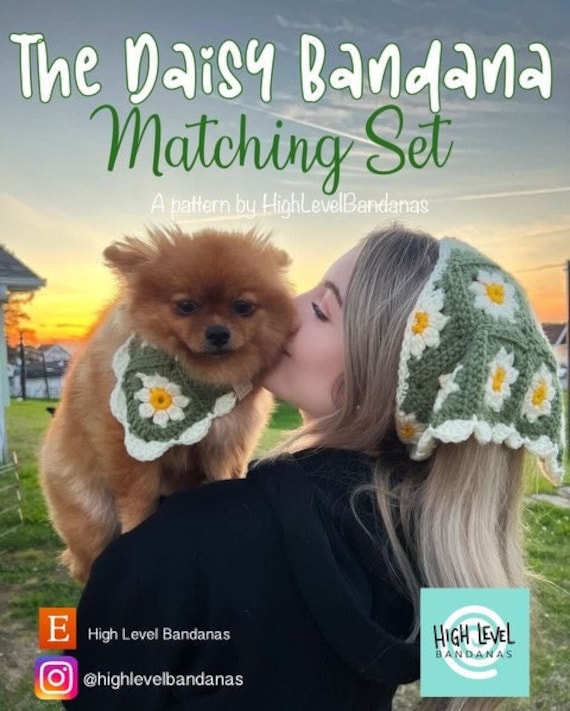 38 Matching Crochet Pattern Sets for Your Next Project 22 The Daisy Bandana Matching Set