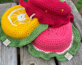 Fruity Hat Trio - Crochet PDF Pattern