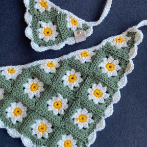 The Daisy Bandana Matching Set Crochet PDF Pattern image 4