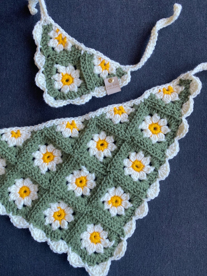 The Daisy Bandana Matching Set Crochet PDF Pattern image 4