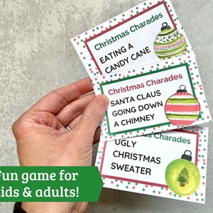 Christmas Charades Printable Cards for Kids and Adults 72 Pre-filled ...