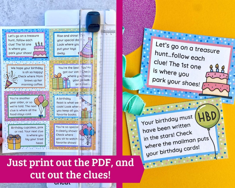 Birthday Scavenger Hunt Clues for Kids 33 Printable Rhyming Birthday ...