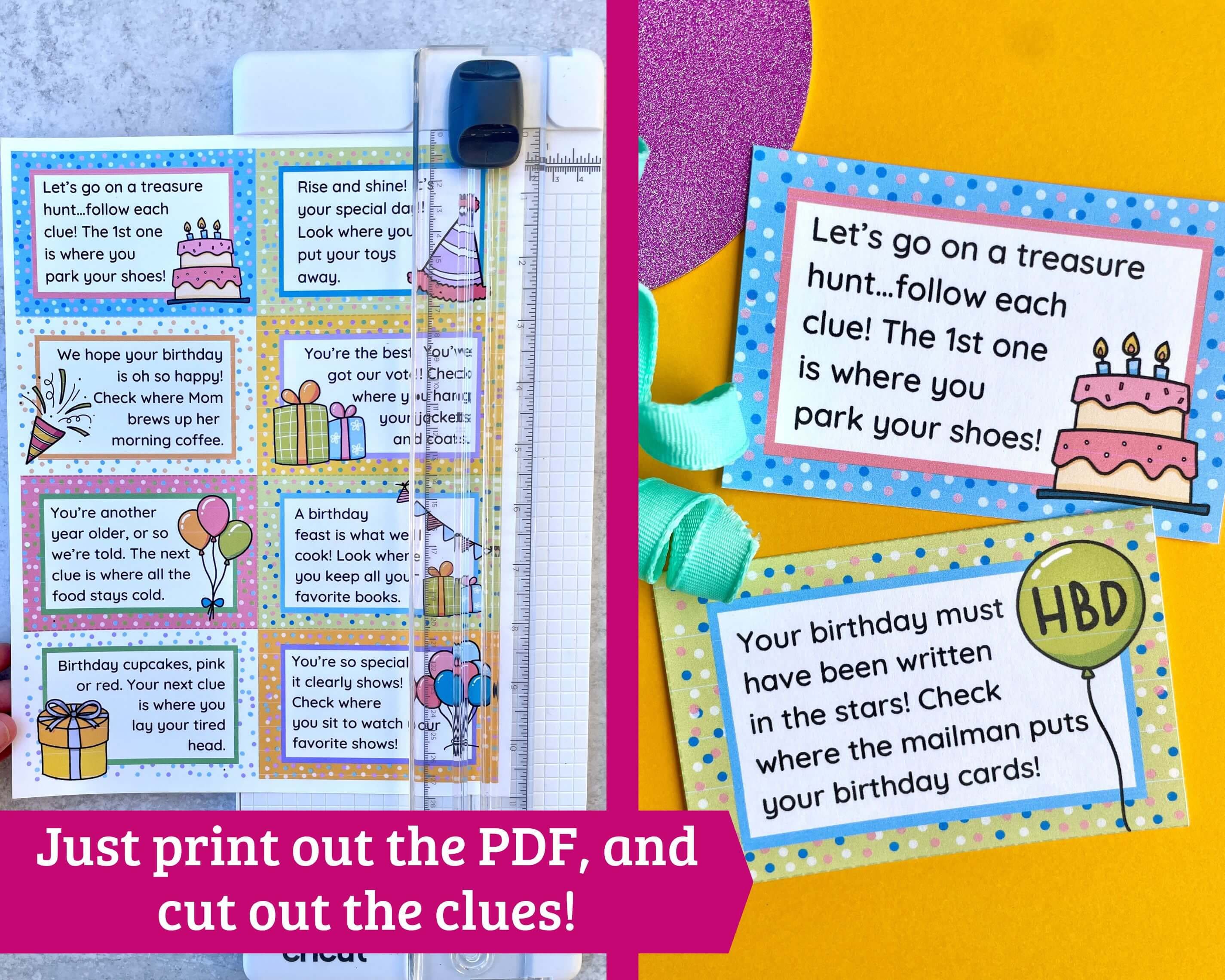 Birthday Scavenger Hunt Clues for Kids - 33 Printable Rhyming Birthday ...