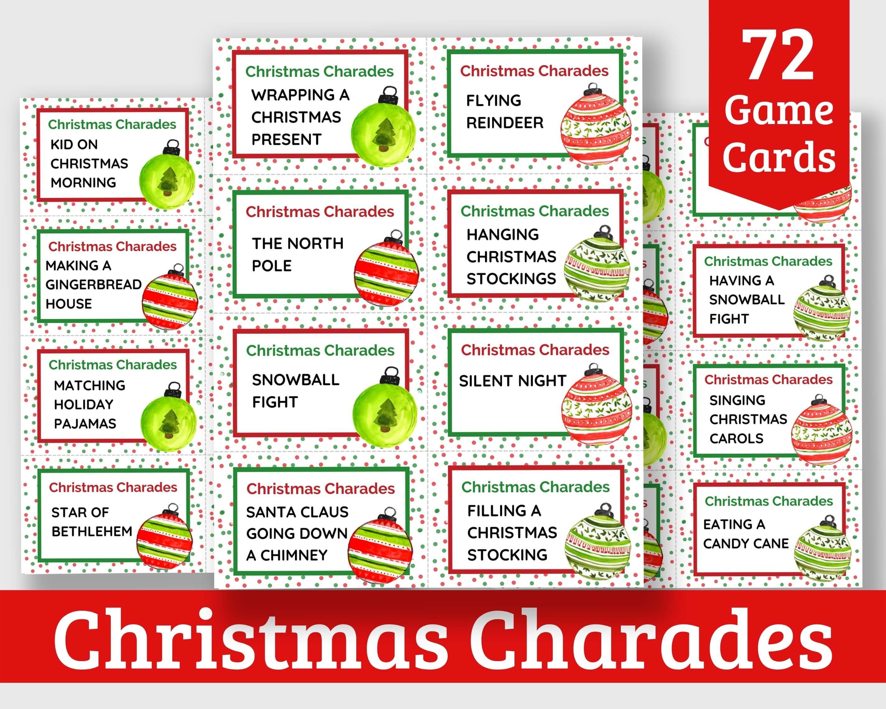 Christmas Charades Printable Cards Ubicaciondepersonas cdmx gob mx