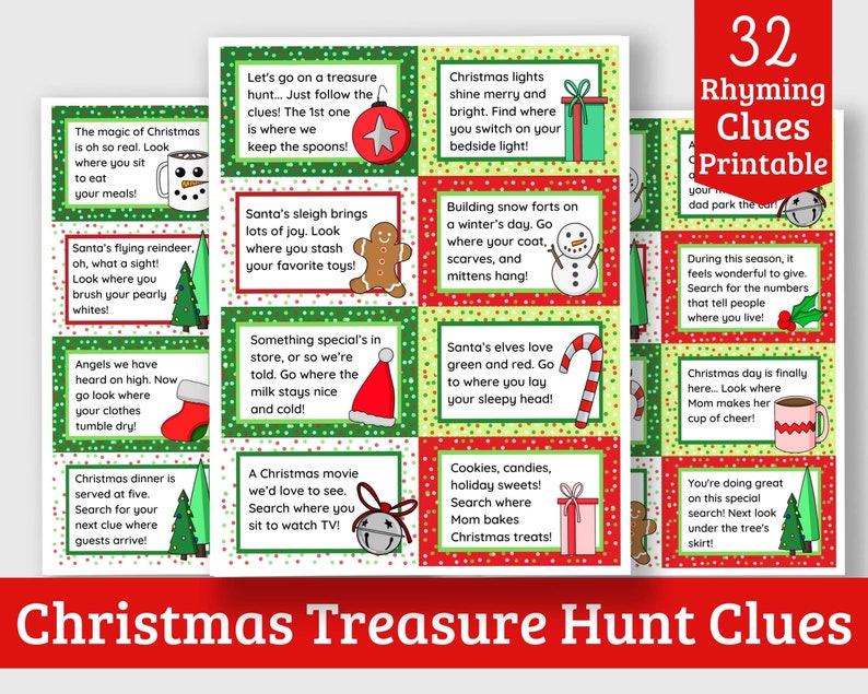 Free Printable Christmas Scavenger Hunt Rhyming Clues
