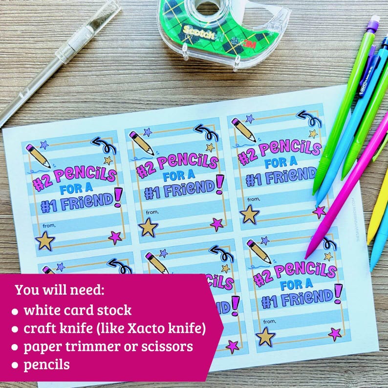 Printable Pencil Valentines for Kids - Printable Classroom Valentine ...