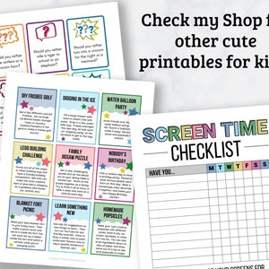 Screen Time Checklist Printable for Kids - Before Screen Time Checklist ...