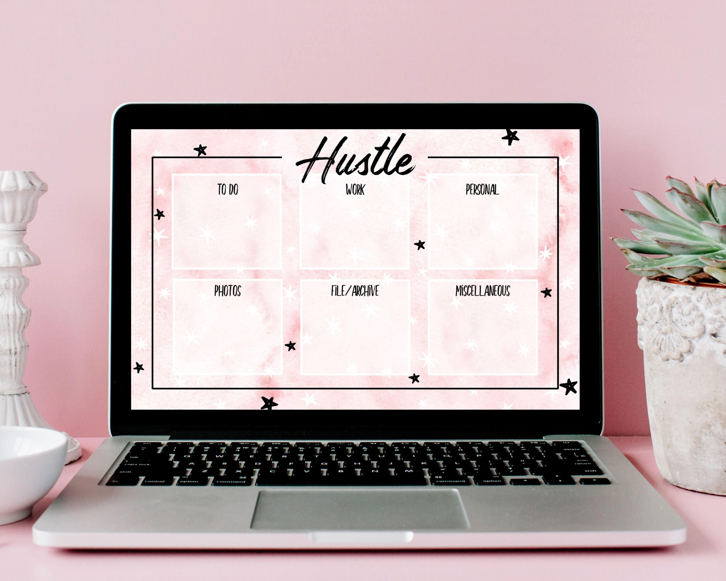 Computer Desktop Wallpaper Organizer - "hustle" - Digital Download! - Etsy