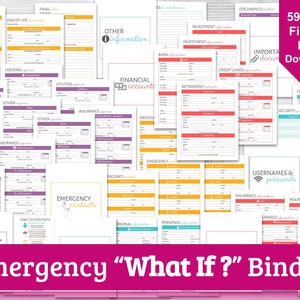 Emergency Binder - Family In Case of Emergency Printable Organizer - Fillable PDF