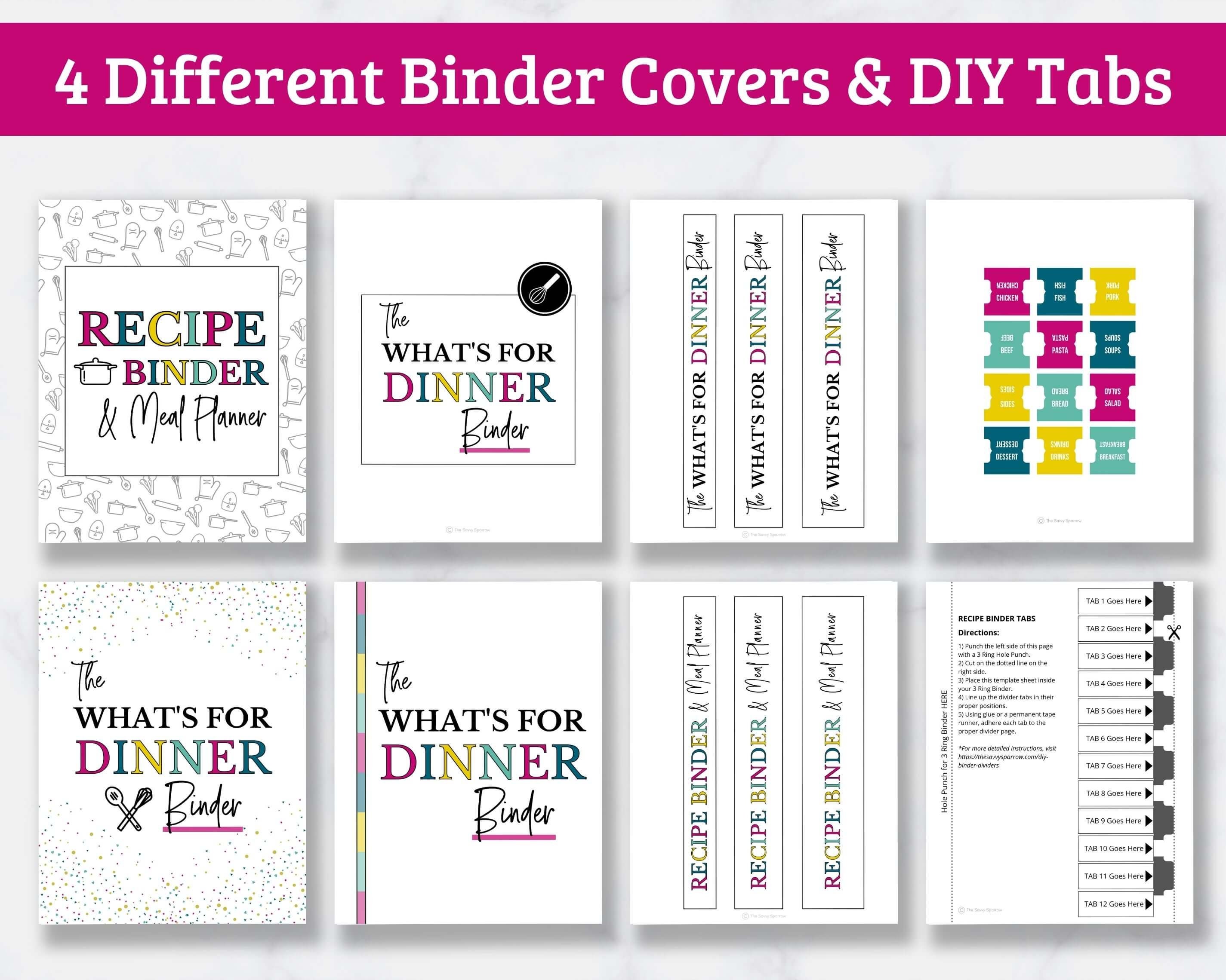 Printable Recipe Binder – Fillable Meal Planner, 50 Page PDF - Etsy
