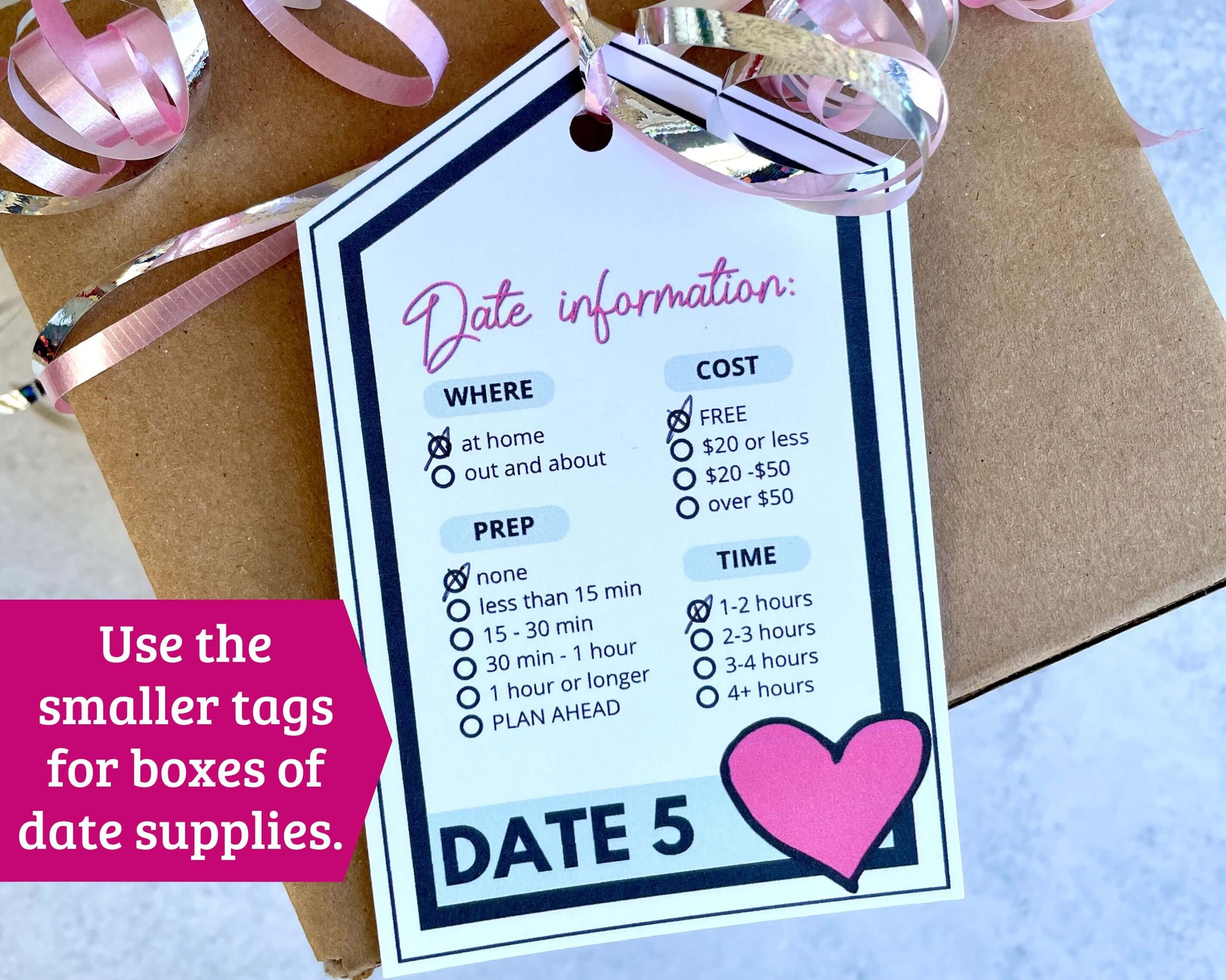 Year of Dates Printables 18 Printable Date Ideas and Envelope Labels to ...