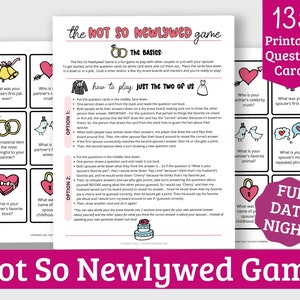 Not so Newlywed Game Printable Question Cards 135 Questions - Etsy