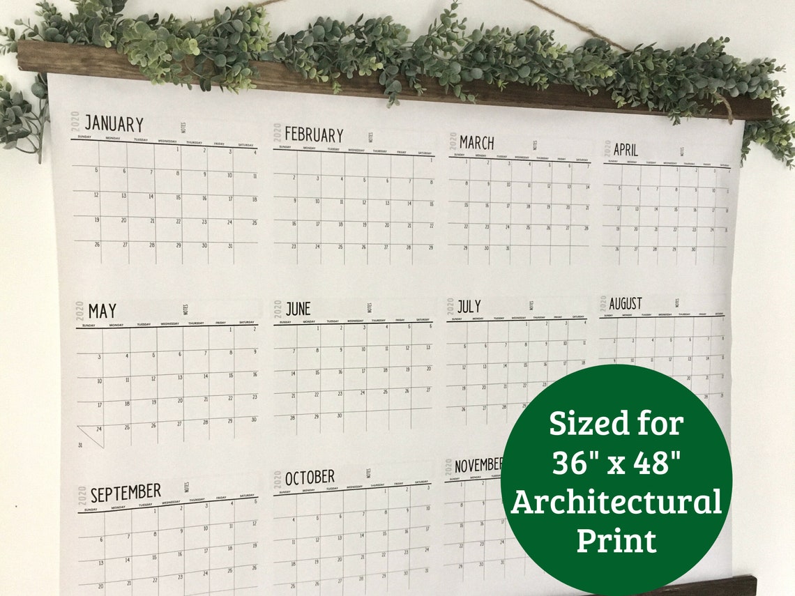 2022 GIANT Year at a Glance Wall Calendar Large Year at a Etsy