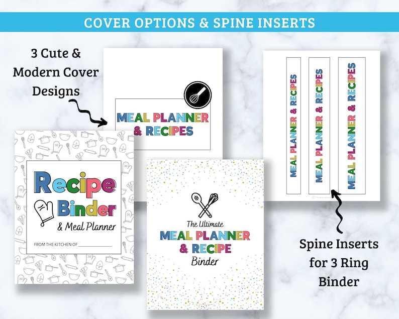 Recipe and Meal Planner Binder - Printable Recipe Binder - Meal Planner ...
