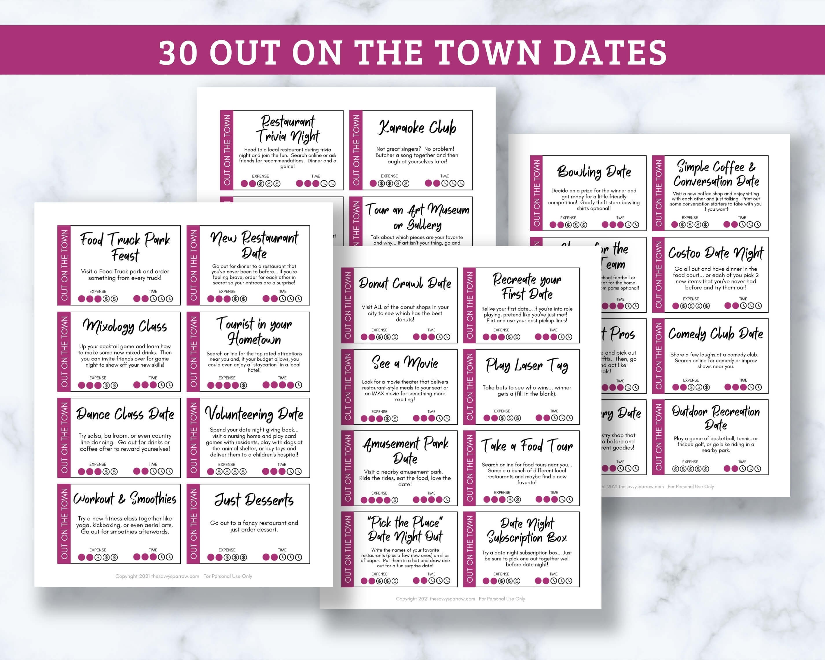 Date Night Idea Cards 94 Printable Date Cards With Awesome - Etsy