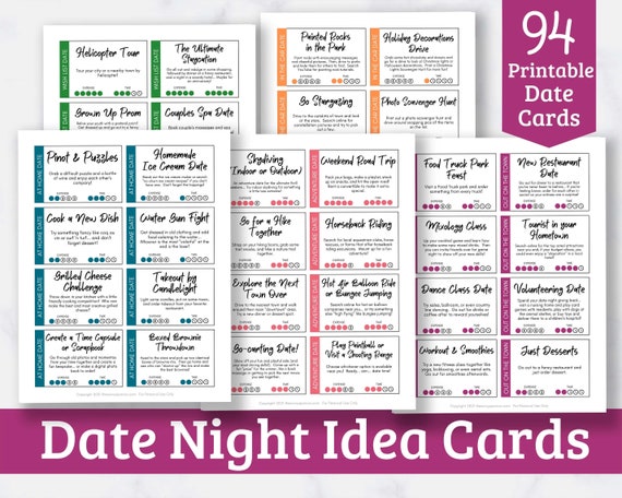 Date Night Idea Cards 94 Printable Date Cards With Awesome Date Ideas 