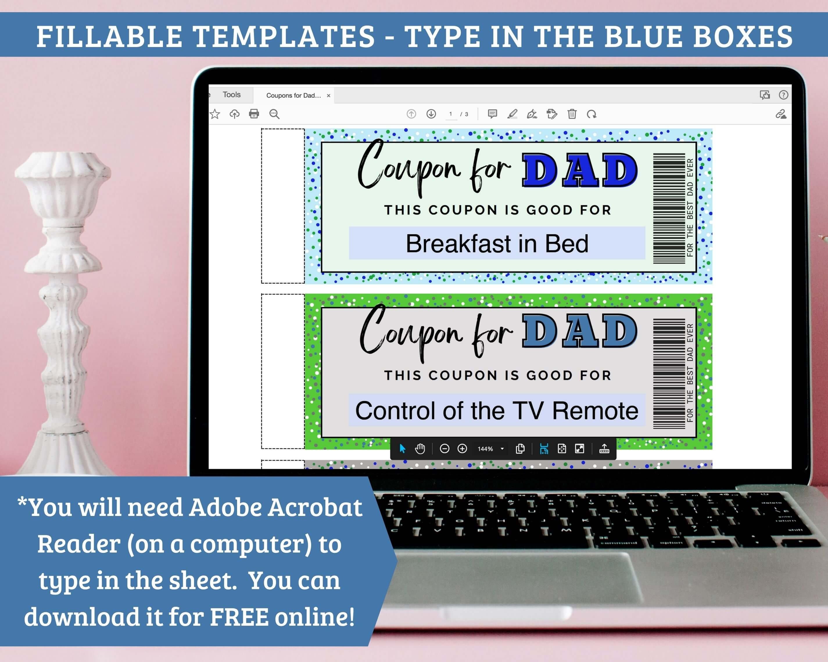 Printable Coupon Book for Dad Father's Day Coupons - Etsy