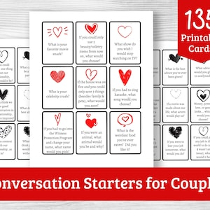 Conversation Starters for Couples 135 Printable Conversation Cards image 1