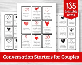 100 Printable Conversation Cards for Couples &amp; Friends. Conversation ...