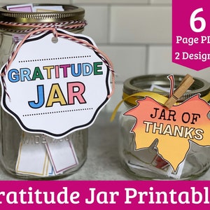 Pot de gratitude imprimable pour les enfants - Conceptions de pots de gratitude tout au long de l'année ou de Thanksgiving - Idées de pots reconnaissants !