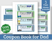 Printable Coupon Book for Dad - Father's Day Coupons Printable Template - Printable Father's Day Gift Idea!