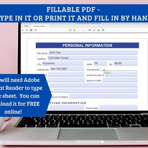 Emergency Binder - Family In Case of Emergency Printable Organizer - Fillable PDF - What If? Binder™ Version 2.0 afbeelding 9