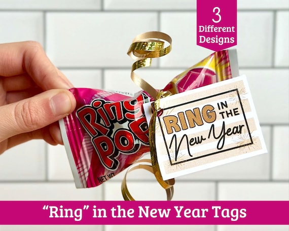 Ring in the New Year Party Favor Gift Tags - New Year's Eve Party Favors Printable Tags - 3 Different Colors Included