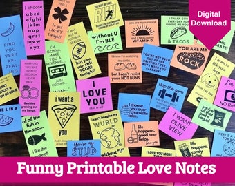 Notes d'amour imprimables - Notes drôles pour lui