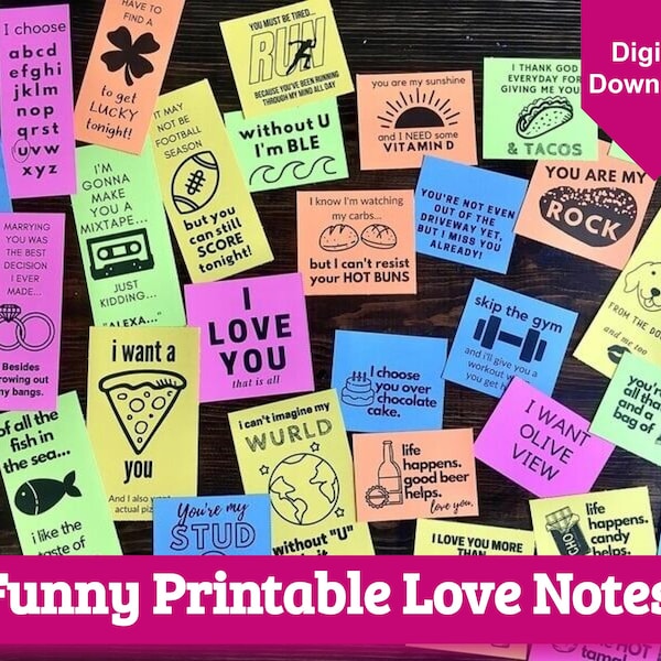 Printable Love Notes - Funny Notes for Him