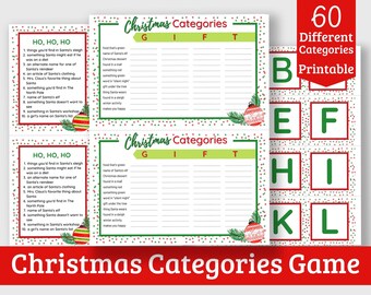 Printable Christmas Scattergories Game Cards - Printable Christmas Party Games for Adults - 60 Categories!