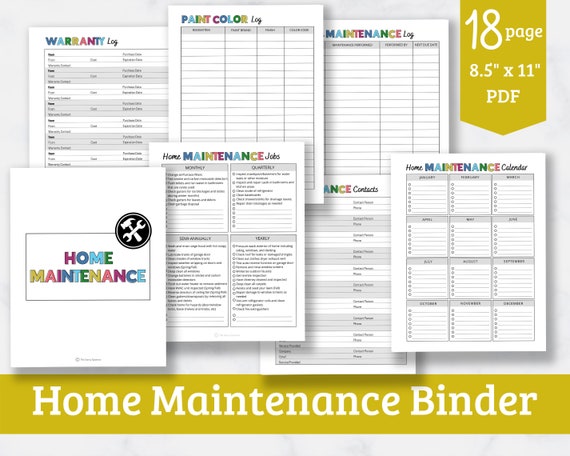 The Ultimate Home Maintenance Planner - Home Maintenance Binder with Maintenance Checklist and Tracker - version 2.0