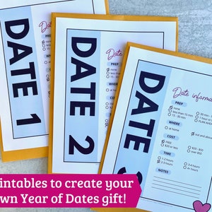 Year of Dates Printables - 18 Printable Date Ideas and Envelope Labels ...