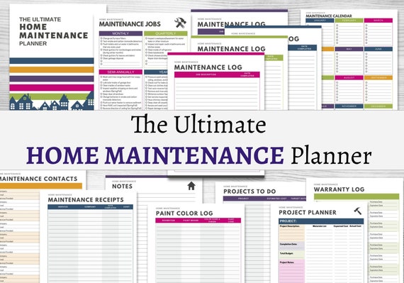 The Ultimate Home Maintenance Planner - Home Maintenance Binder with Maintenance Checklist and Tracker