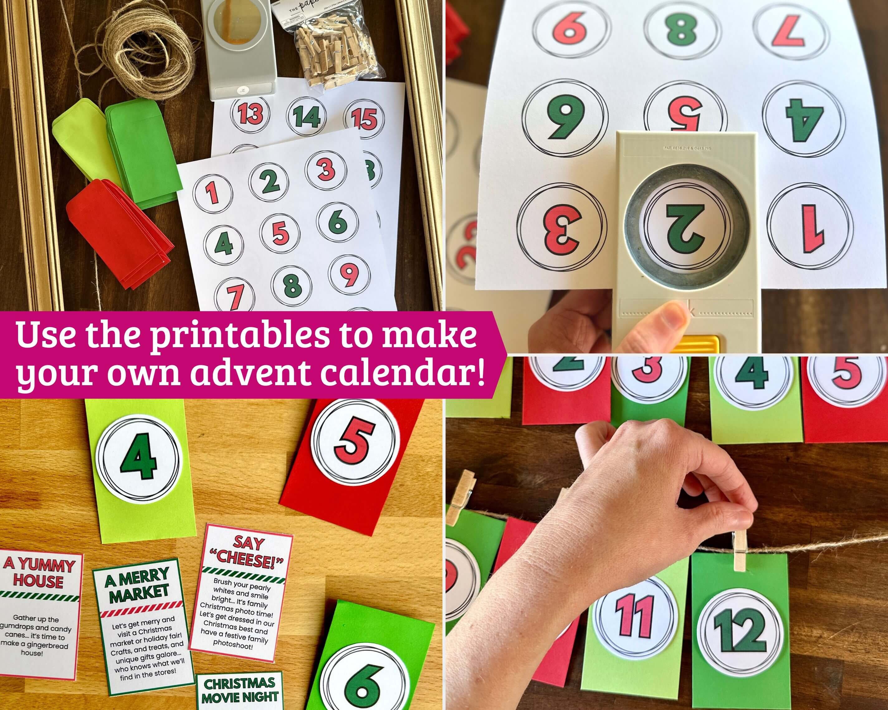 DIY Advent Calendar Printables Advent Calendar Numbers and - Etsy