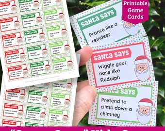 Santa Says Game - Printable Christmas Game for Kids - Preschool and Toddlers Christmas Game Cards!