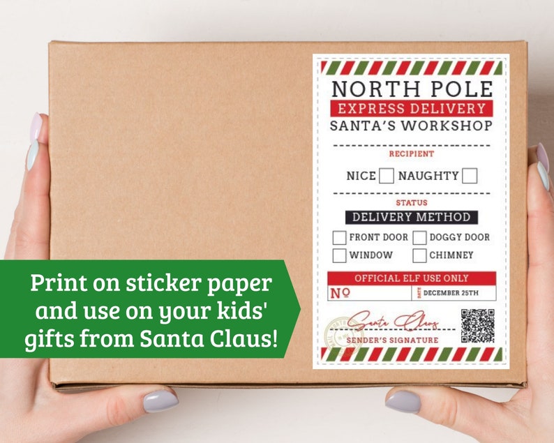 North Pole Shipping Label Printable Printable North Pole Gift Tags From