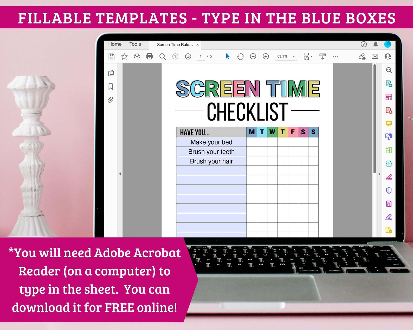 Screen Time Checklist Printable for Kids - Before Screen Time Checklist ...