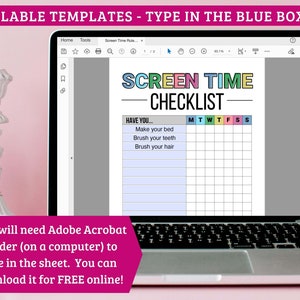 Screen Time Checklist Printable for Kids - Before Screen Time Checklist ...