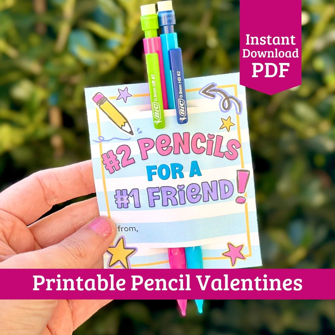Printable Pencil Valentines for Kids - Printable Classroom Valentine ...