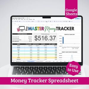 Personal Finances Tracker Spreadsheet for Google Sheets - The Master Money Tracker - Track Personal Income, Spending, and Bills