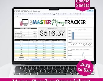 Personal Finances Tracker Spreadsheet for Google Sheets - The Master Money Tracker - Track Personal Income, Spending, and Bills