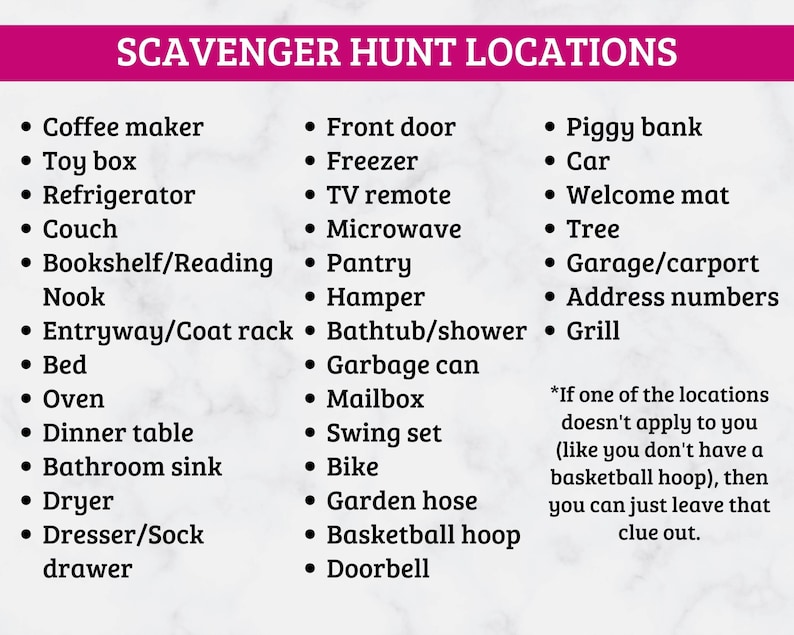 Birthday Scavenger Hunt Clues for Kids 33 Printable Rhyming Birthday ...