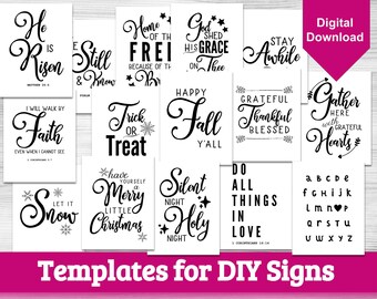Printable Farmhouse Wall Art Bundle - Or DIY Wall Art Templates!