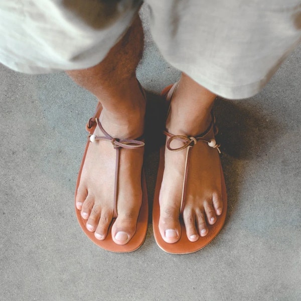 Sandales de voyage pour hommes en cuir fabriquées à la main - Fabriquées à Hawaï