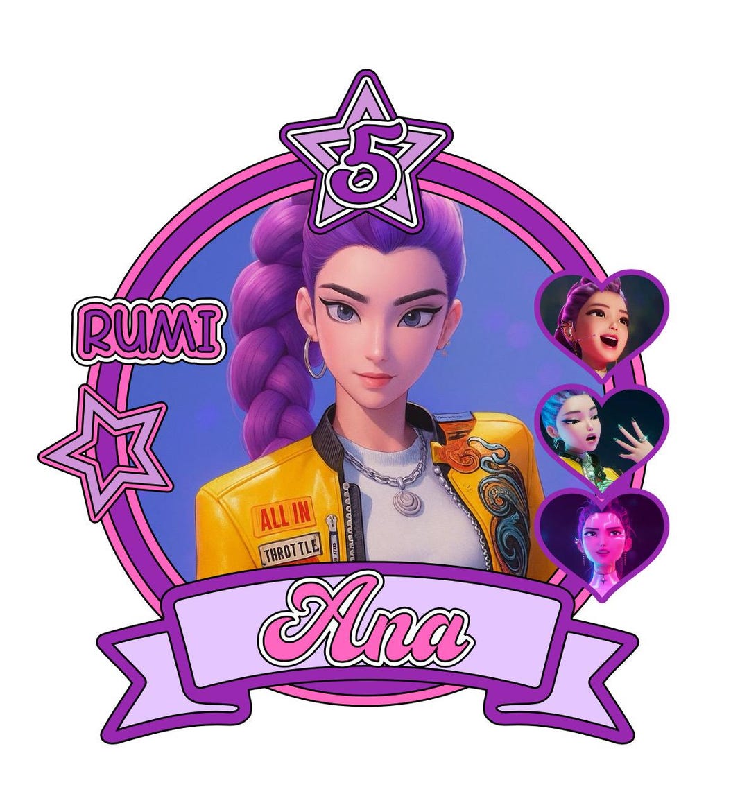 Rumi Kpop Demon Hunters Cake Topper Huntrix Topper 3D Cake Topper rumi-kpop-demon-hunters-cake-topper-huntrix-topper-3d-cake-topper