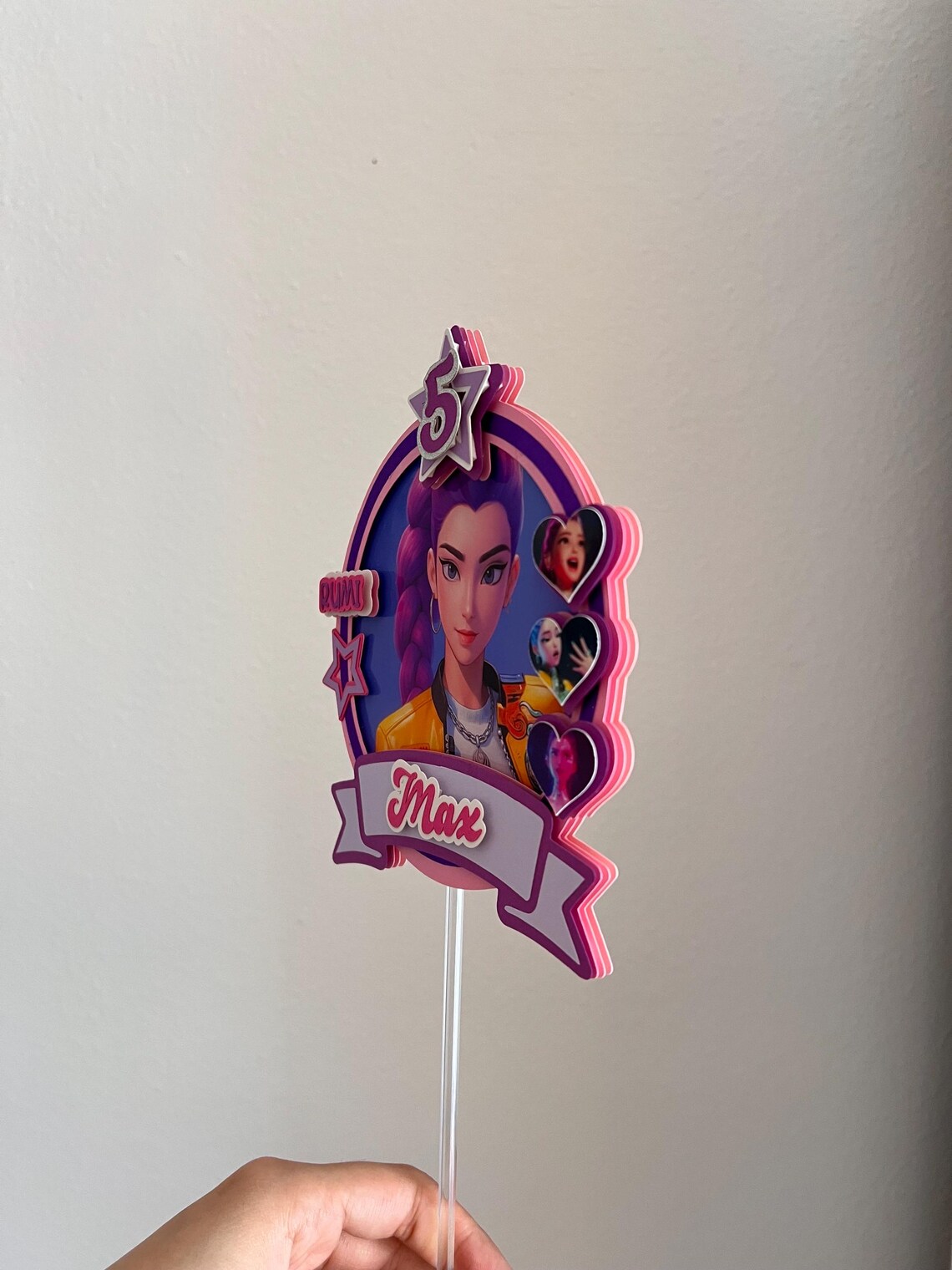 Rumi Kpop Demon Hunters Cake Topper, Huntrix Topper, 3D Cake Topper ...