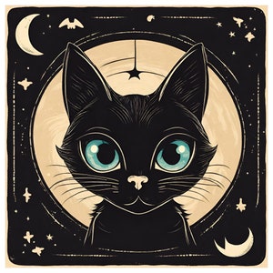 Halloween Digital Art Black Cat Variety Pack | 12 Images | SVG PNG JPG | Spooky Printable Art | Instant Download | Print on Demand